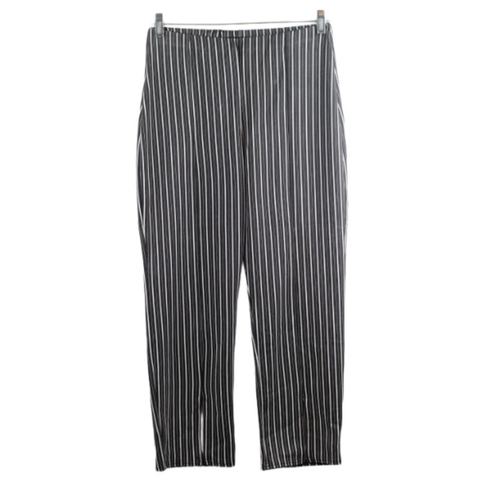 Pretty Little Thing Black White Stripe Womens Pullover Pants Slit Bottom 8 059